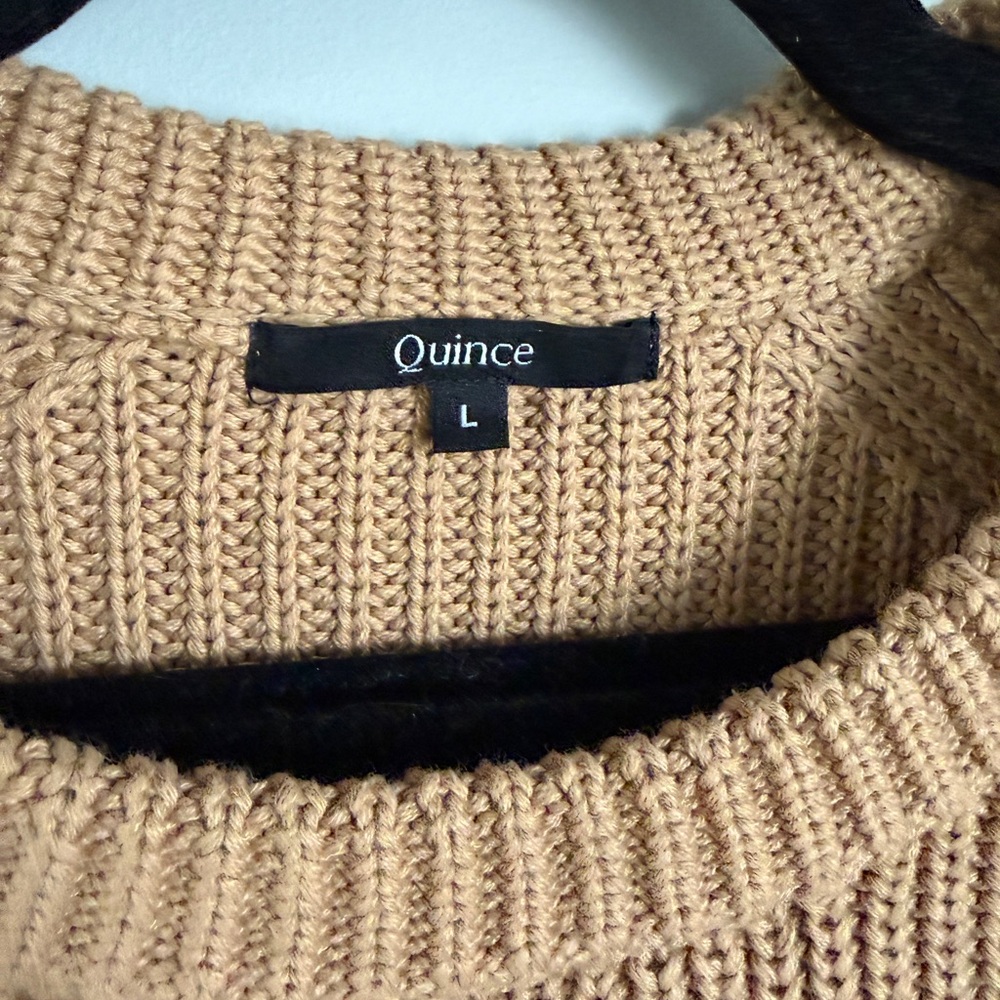 Quince Camel Ribbed Crewneck Sweater - Picture 3 of 4